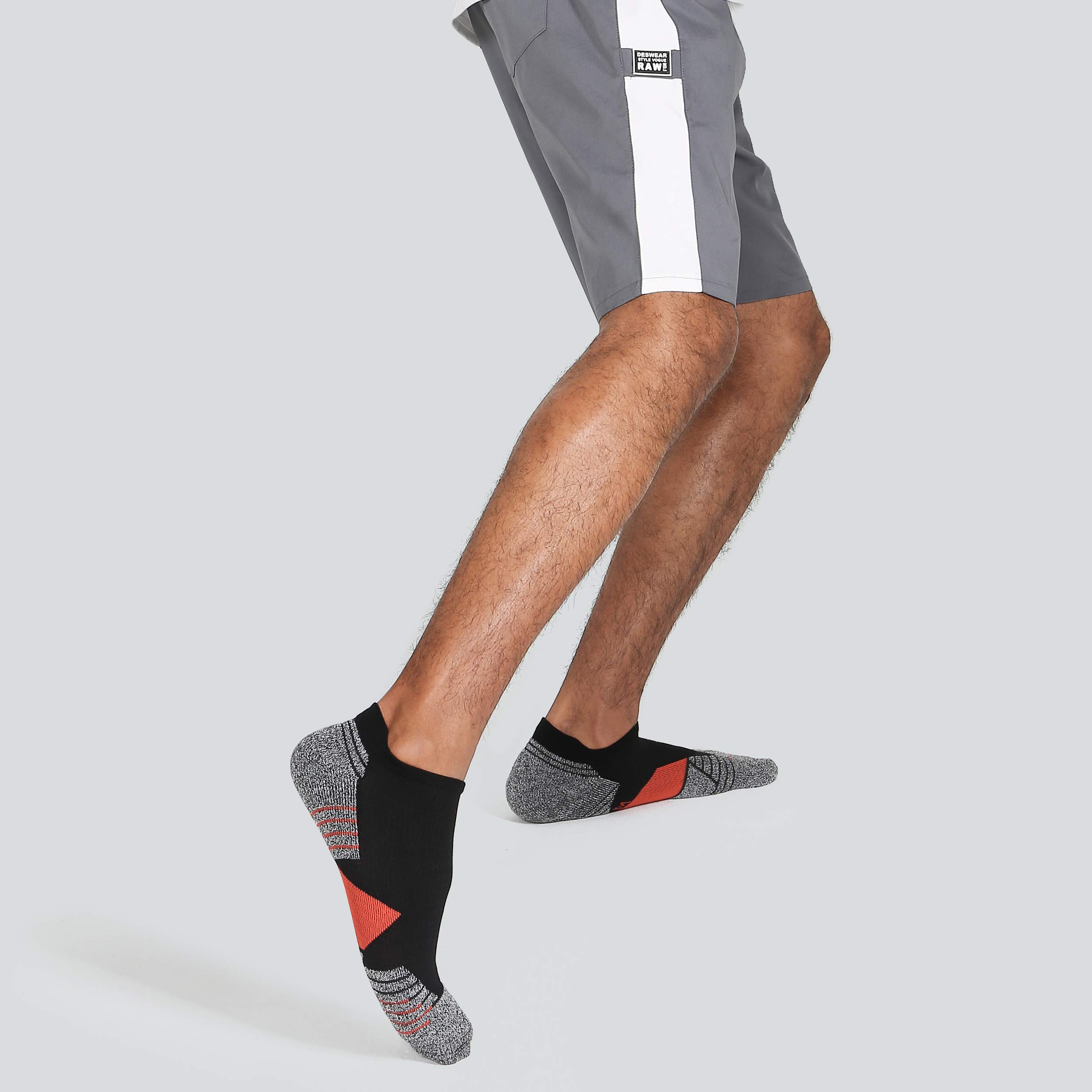 WANDER Men's Athletic Running Socks - 7 Pairs Thick Cushioned Ankle Socks for Sports & Workouts - Low Cut Breathable Socks (Sizes 6-9/10-12/12-14) - Perfect for Jogging, Gym & Outdoor Activities