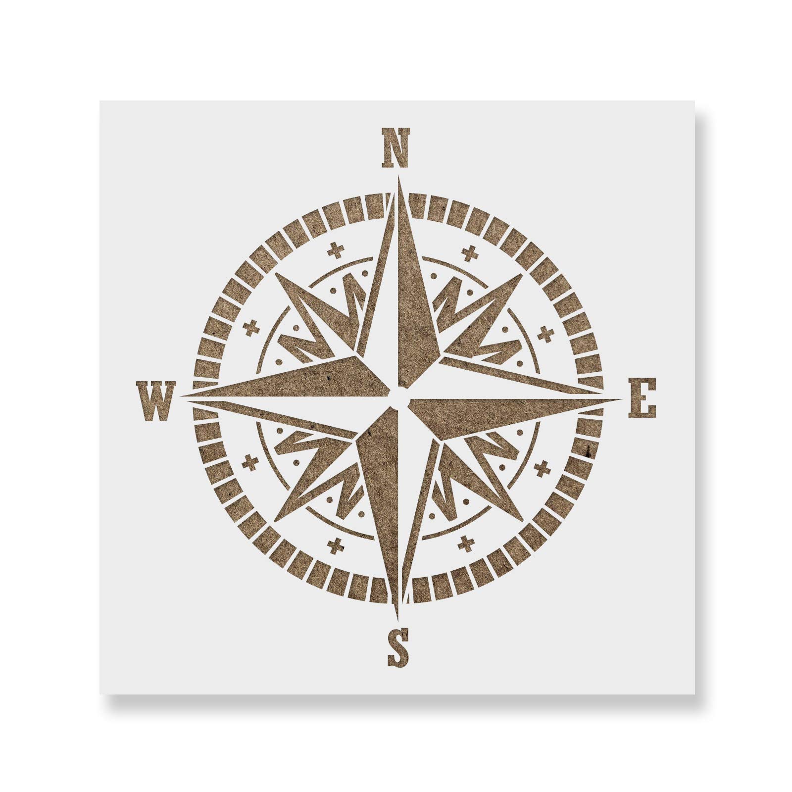 Compass Rose Stencil - Large Ocean Compass Design for DIY Nautical Decor, Wall Art, and Woodworking Projects