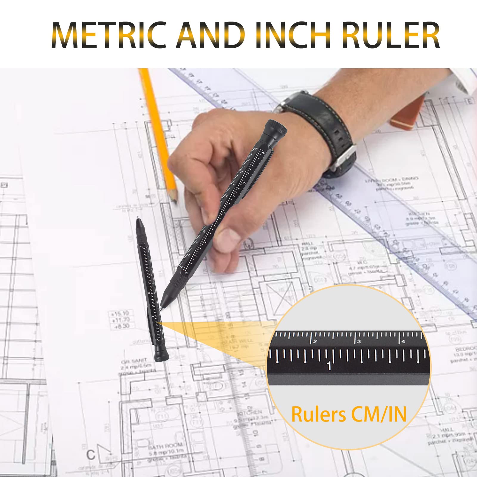 12-in-1 Multitool Pen with Stress Relief Feature - Perfect Father's Day, Birthday & Christmas Gift for Men (Dad, Husband, Grandpa) - Unique Gadget Tool for Everyday Carry, Office Use & Outdoor Activities