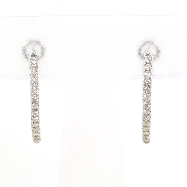 18K White Gold Diamond Stud Earrings 0.36ct - Elegant Dangle Earrings for Women, Perfect for Weddings, Parties & Special Occasions