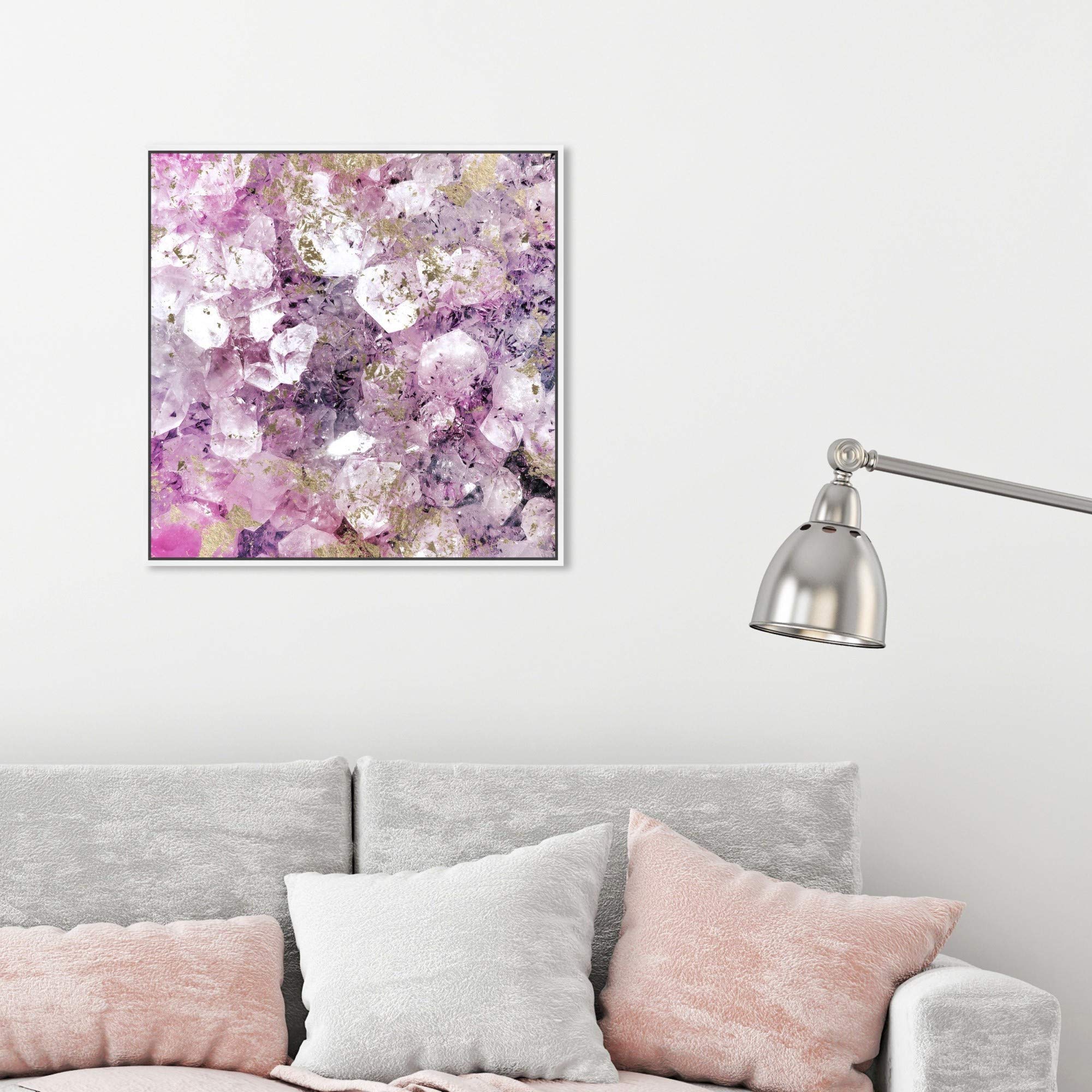Oliver Gal Abstract Framed Wall Art - 24x24 Inch Purple & Gold Crystal Canvas Print for Romantic Home Decor | Perfect for Living Room, Bedroom & Office Wall Decor