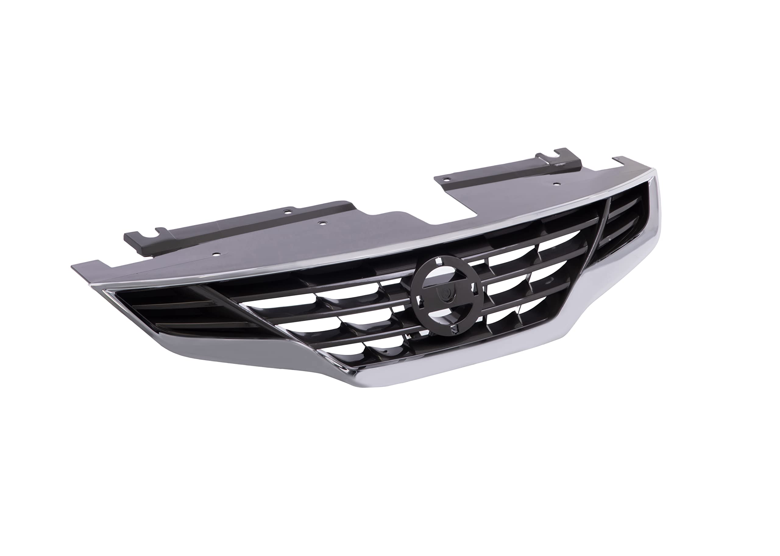Chrome & Black Front Grille Assembly with Emblem Provision for 2010-2013 Nissan Altima Coupe S SR | Car Body Styling Upgrade | Perfect for Car Enthusiasts & Custom Builds