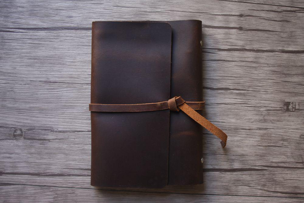 Vintage Dark Brown Leather Refillable Journal Binder - Handmade Notebook Organizer for Writing, Sketching & Travel - Perfect Gift for Writers & Artists
