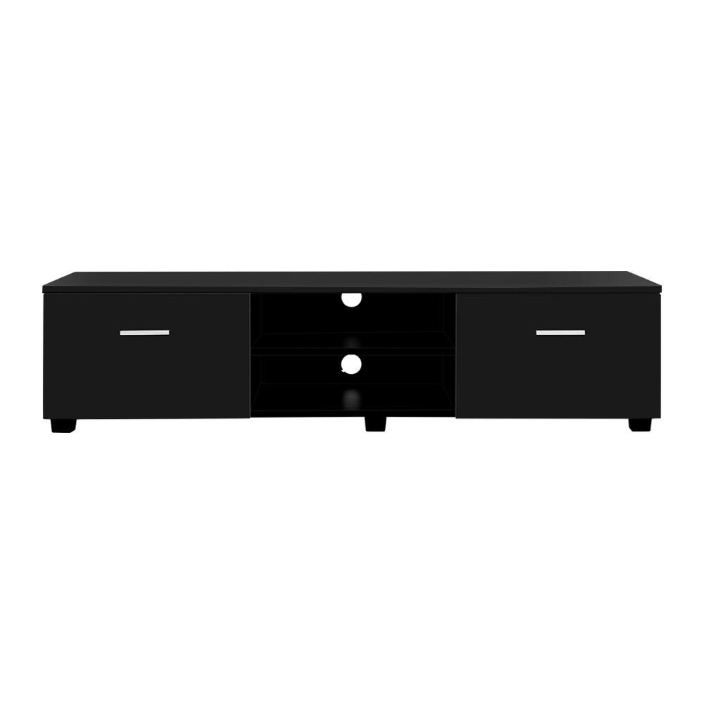 Artiss 140cm Black TV Stand with Storage - Modern Entertainment Center for Living Room, Bedroom & Home Theater Setup