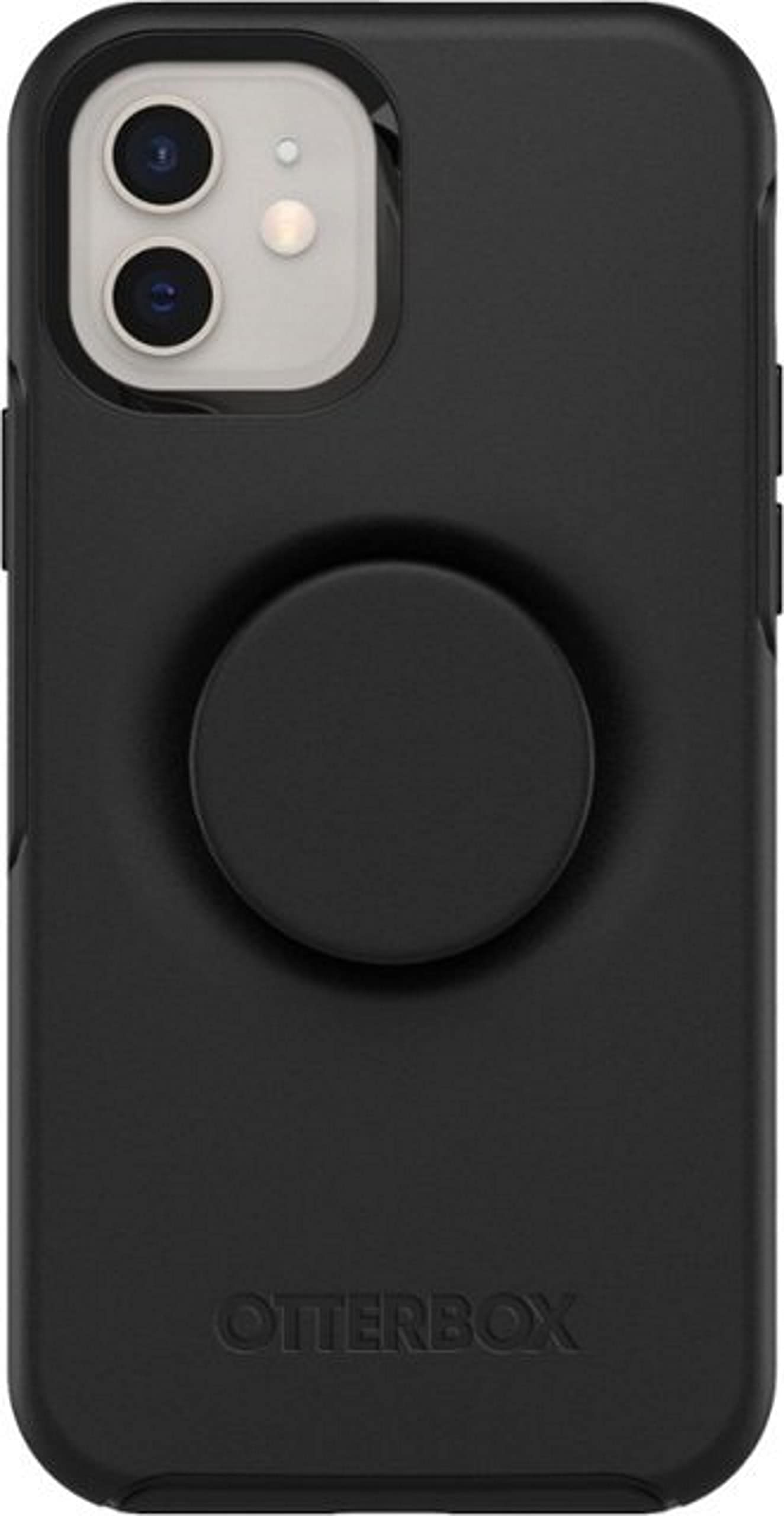 OtterBox Symmetry Series Case with PopGrip for iPhone 12 & iPhone 12 Pro - Black | Shockproof Protective Phone Cover | Perfect for Everyday Use, Travel & Outdoor Activities