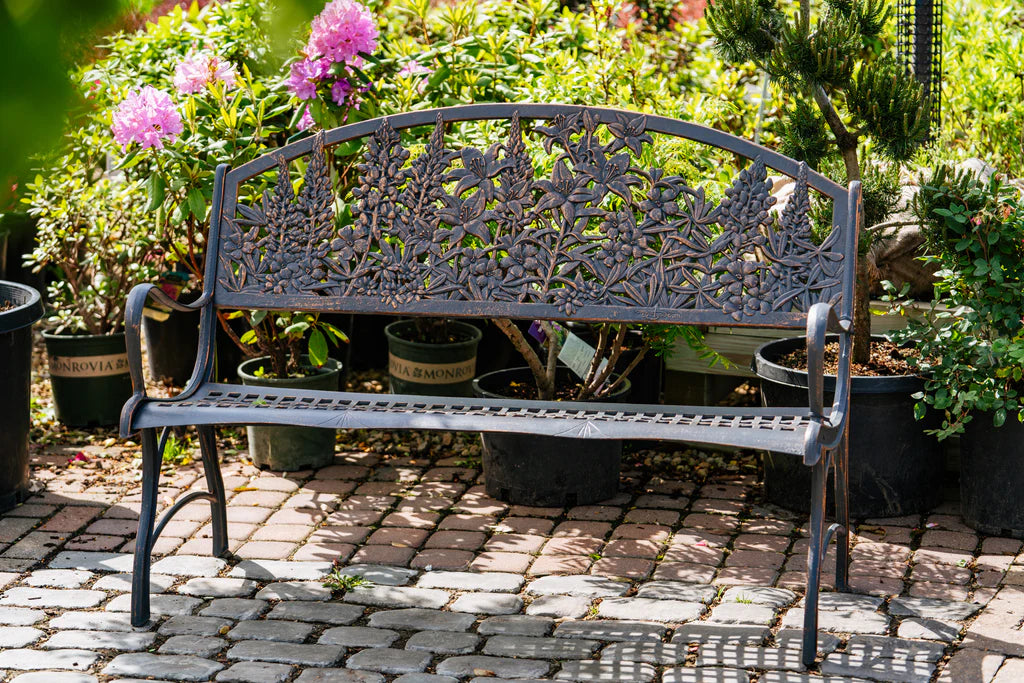 Outdoor Wildflower Bench - Durable Wooden Garden Bench for Patio, Yard & Lawn - Perfect for Relaxing in Nature & Enhancing Outdoor Spaces