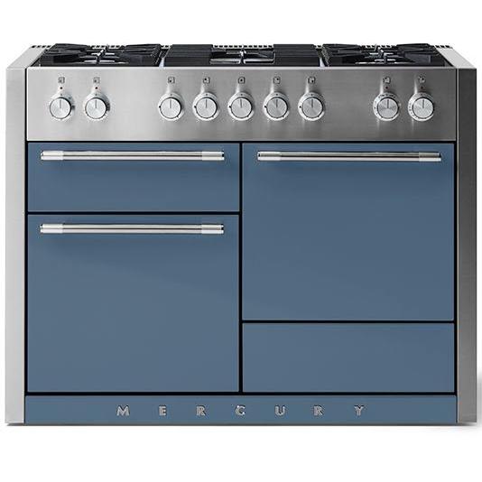 AGA 48-Inch Mercury Dual Fuel Range with True European Convection - Professional Gas & Electric Stove for Home Chefs | Perfect for Baking, Roasting & Gourmet Cooking (Model: AMC48DF STB)