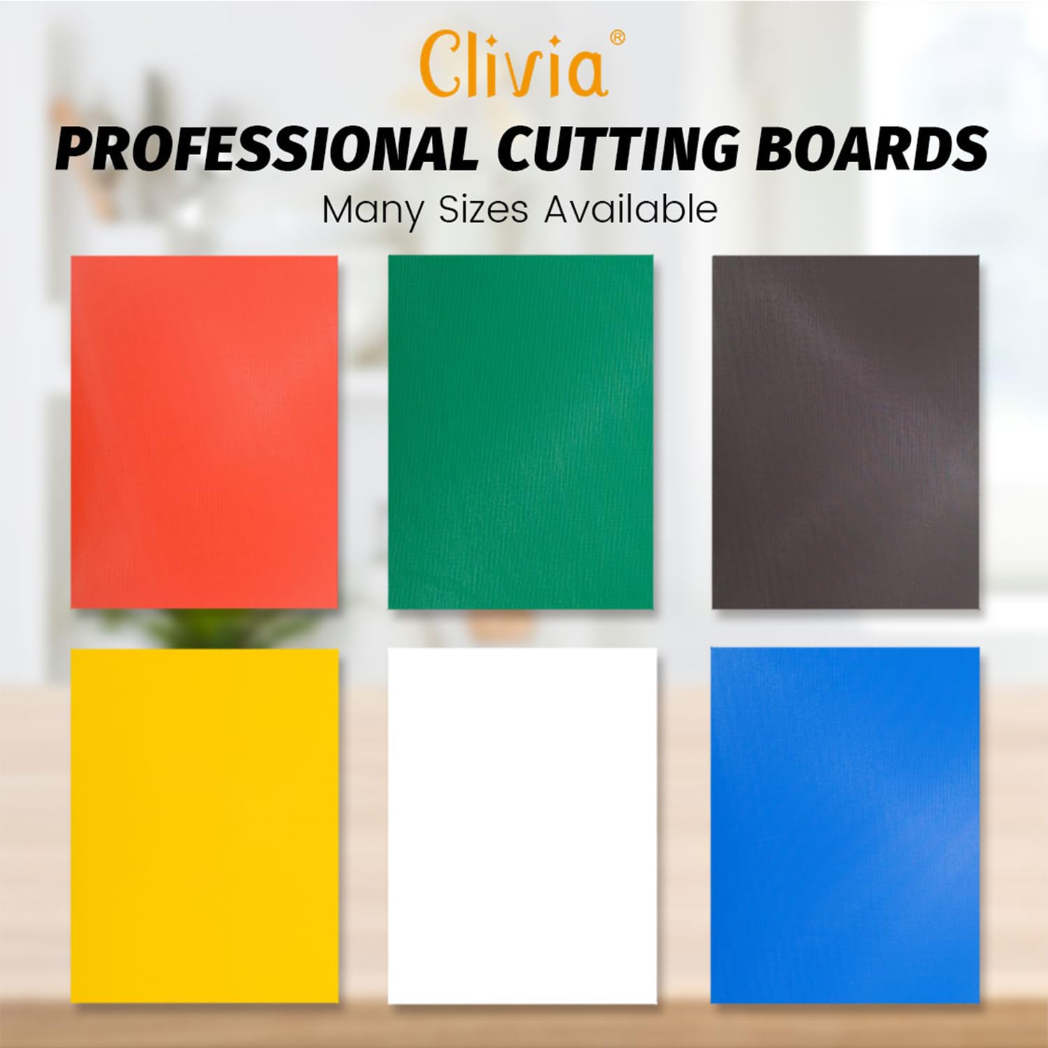 CMI Commercial Grade Plastic Cutting Board Set - 18 x 24 x 1/2 Inch NSF Certified Kitchen Chopping Boards for Vegetables, Meat & Cheese (6-Pack, Multi-Color) - Perfect for Restaurants, Catering & Home Kitchens
