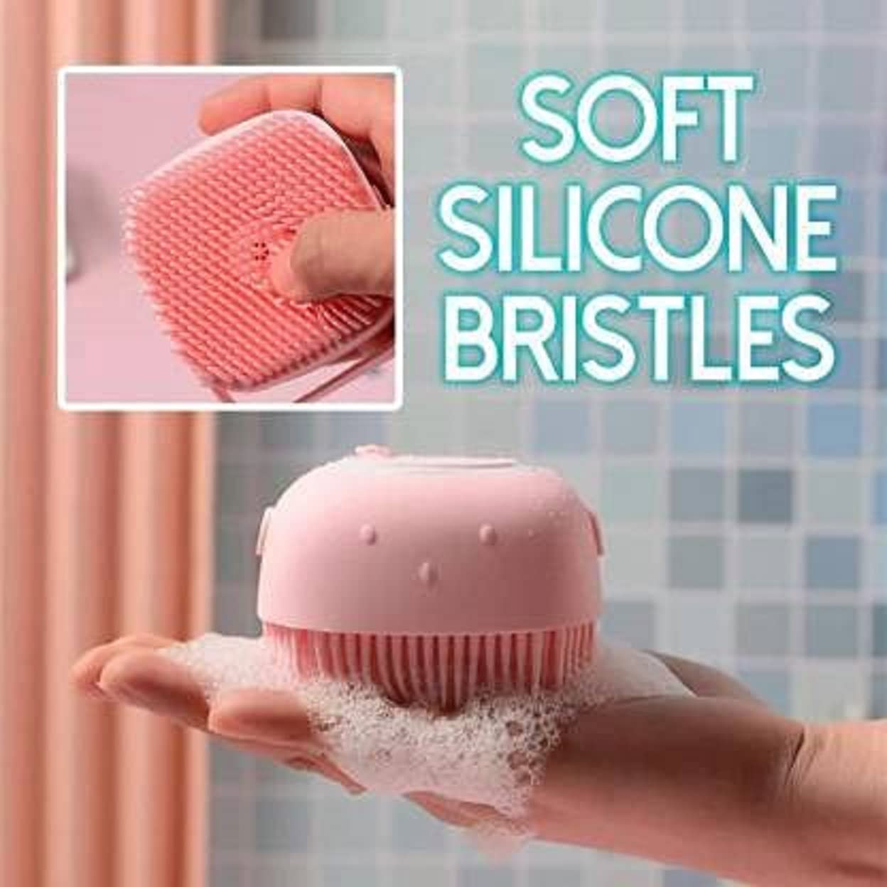 Premium Silicone Massage Bath Brush for Hair, Scalp & Body - Exfoliating Scrubber & Cleanser with Soft Bristles | Ideal for Shower, Bath & Spa Relaxation | Perfect with Shampoo, Soap & Body Wash