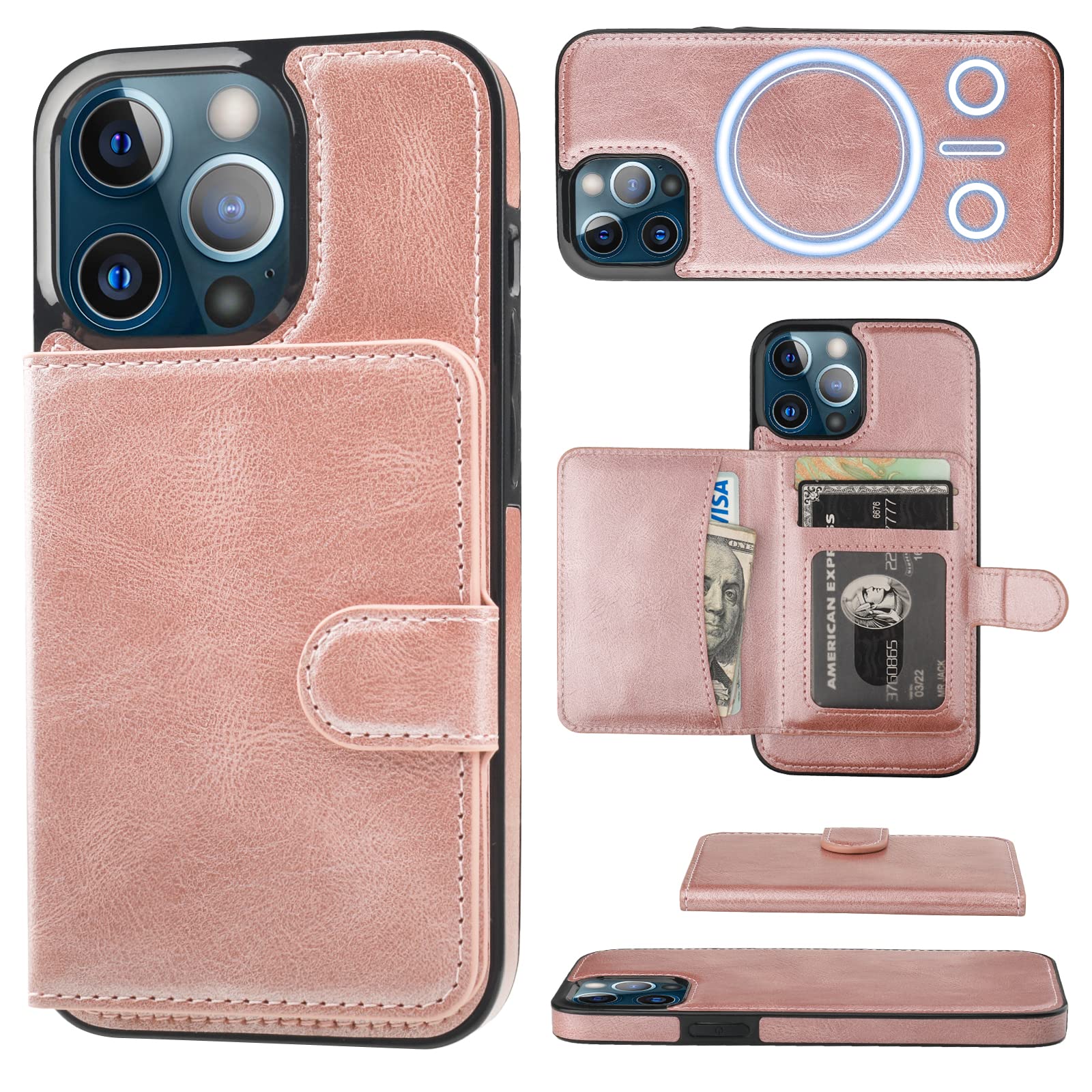 Premium PU Leather MagSafe Wallet Case for iPhone 13 Pro (6.1