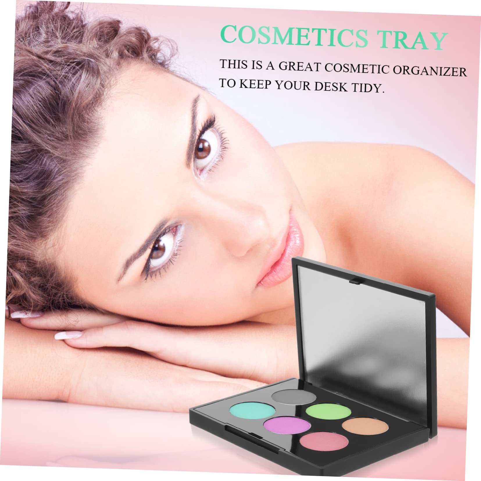 Minkissy 2-Pack Square Highlighter & Eyeshadow Palette - Travel Makeup Storage Containers for Lipstick, Toiletries & Cosmetics | Portable Organizer for Women's Travel Essentials & Beauty Supplies | Black