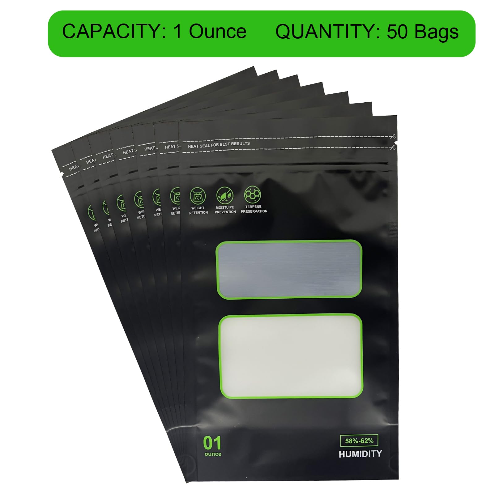 Reusable Food Storage Bags 20 Pack - Heat Sealable Lock & Seal Bags, 1 oz Capacity (6