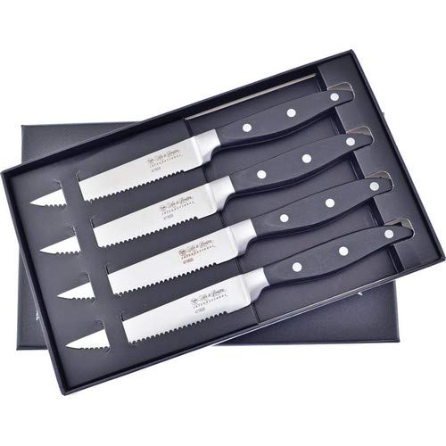 Hen & Rooster HRI-103B 4-Piece Premium Steak Knife Set - High-Quality Kitchen Cutlery for Meat, BBQ & Fine Dining | Perfect for Home Chefs & Professional Kitchens
