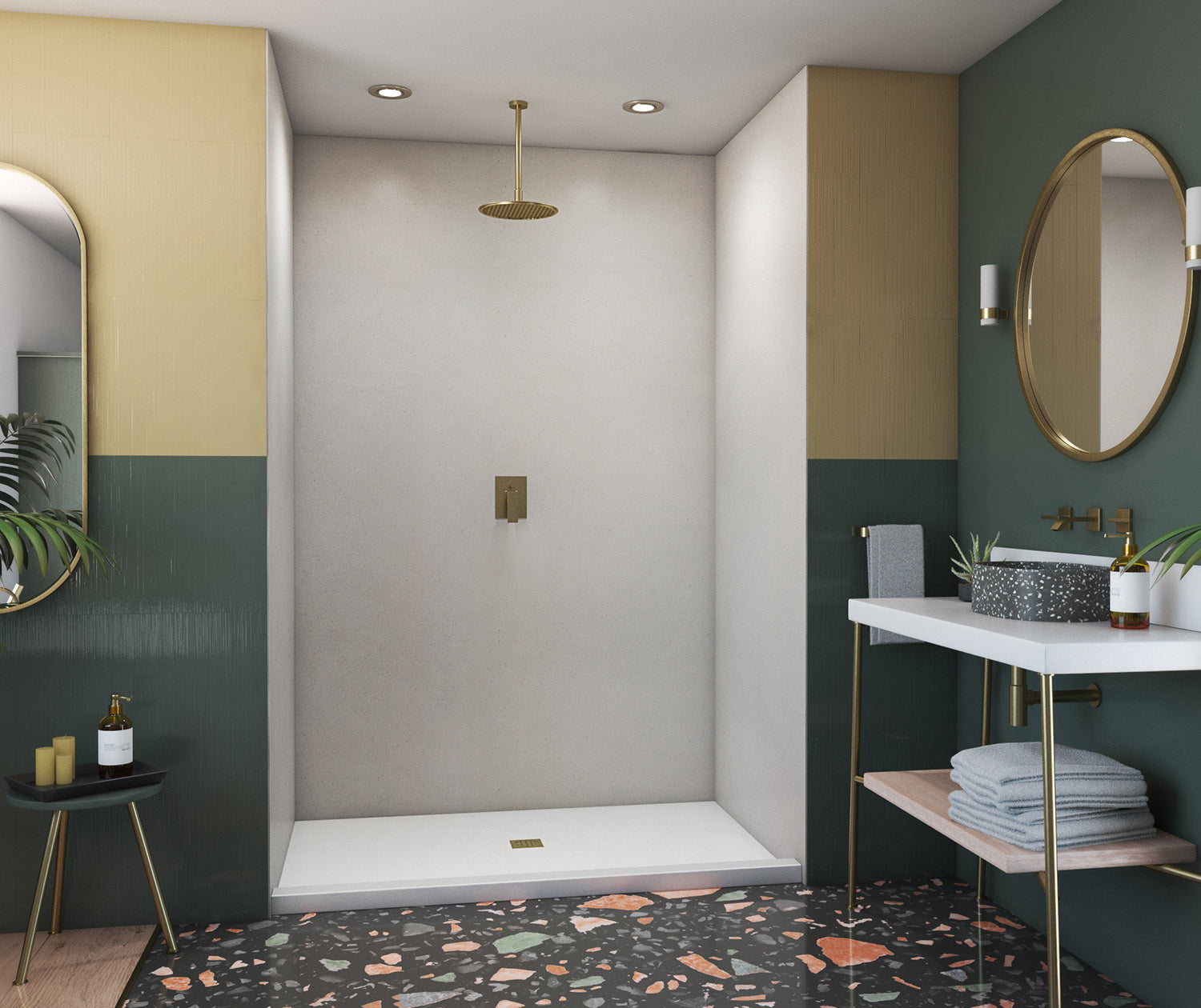 36x48x96 Swanstone Solid Surface Shower Wall Kit - Waterproof & Mold-Resistant Bathroom Remodeling Solution for Modern Homes & Commercial Spaces