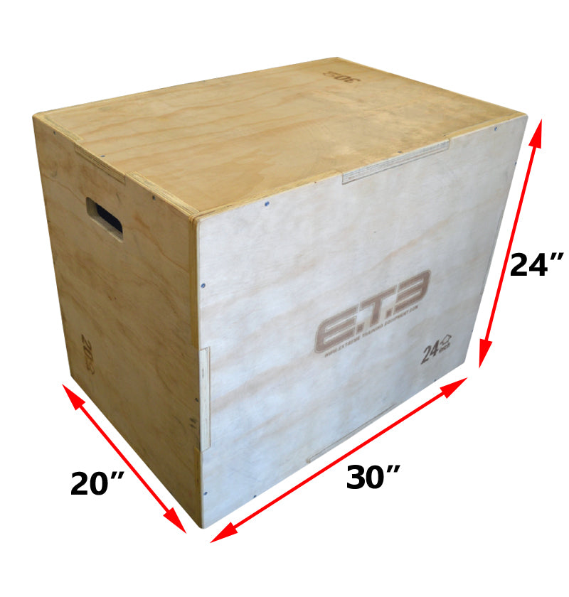 3-in-1 Wood Plyo Box for CrossFit, Home Gym & Workout - Adjustable Jump Box for Strength Training & Fitness Exercises