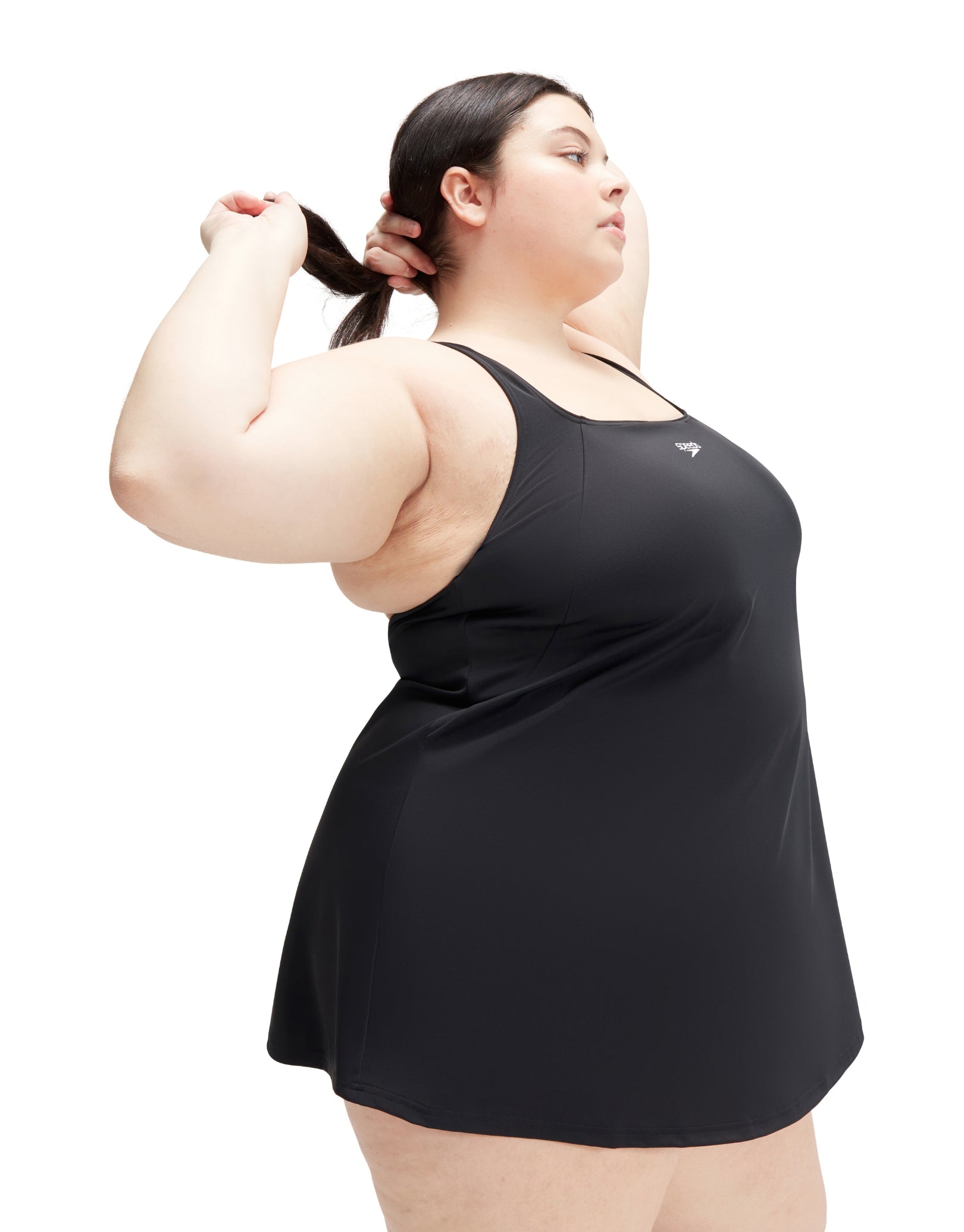 Essential Plus Size Swim Dress for Women - Black Modest Swimwear for Beach, Pool & Vacation | Comfortable & Stylish Swim Dress