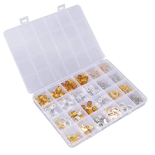 140pcs Braiding Beads for Dreadlocks - Fashionable Hair Accessories for Weddings, Parties & Special Occasions - Unique Exquisite Beaded Jewelry for Braiding Styles & DIY Hair Decorations