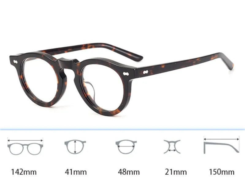 CCspace Unisex Full Rim Round Acetate Eyeglasses 57331 - Stylish & Lightweight Frame for Men & Women - Perfect for Reading, Work & Fashion Accessories