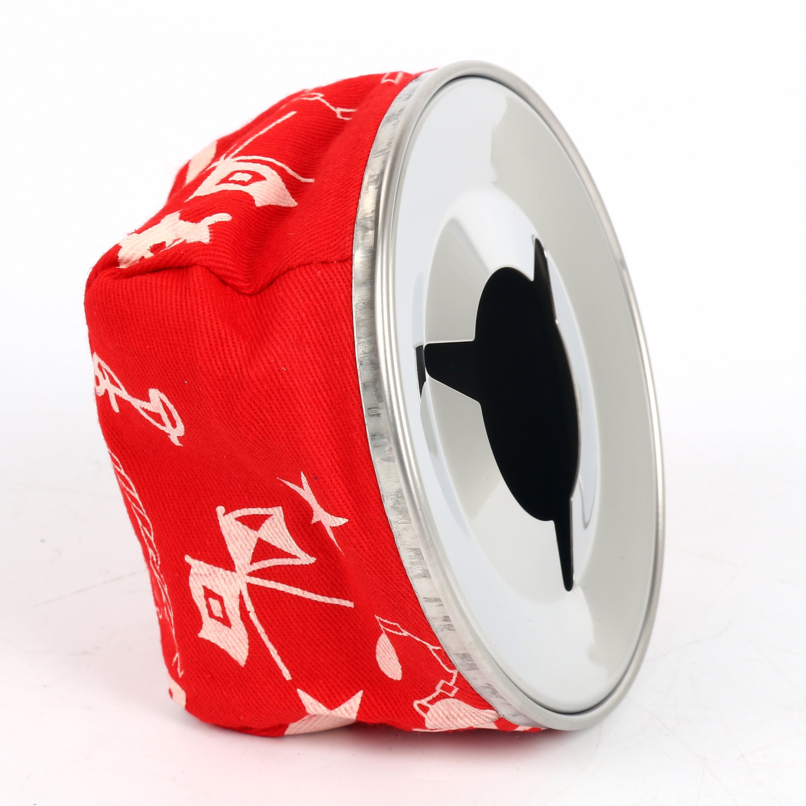 Amarine-Made Stainless Steel Windproof Bean Bag Ashtray - Outdoor & Indoor Use for Patio, Camping, Beach (Red)