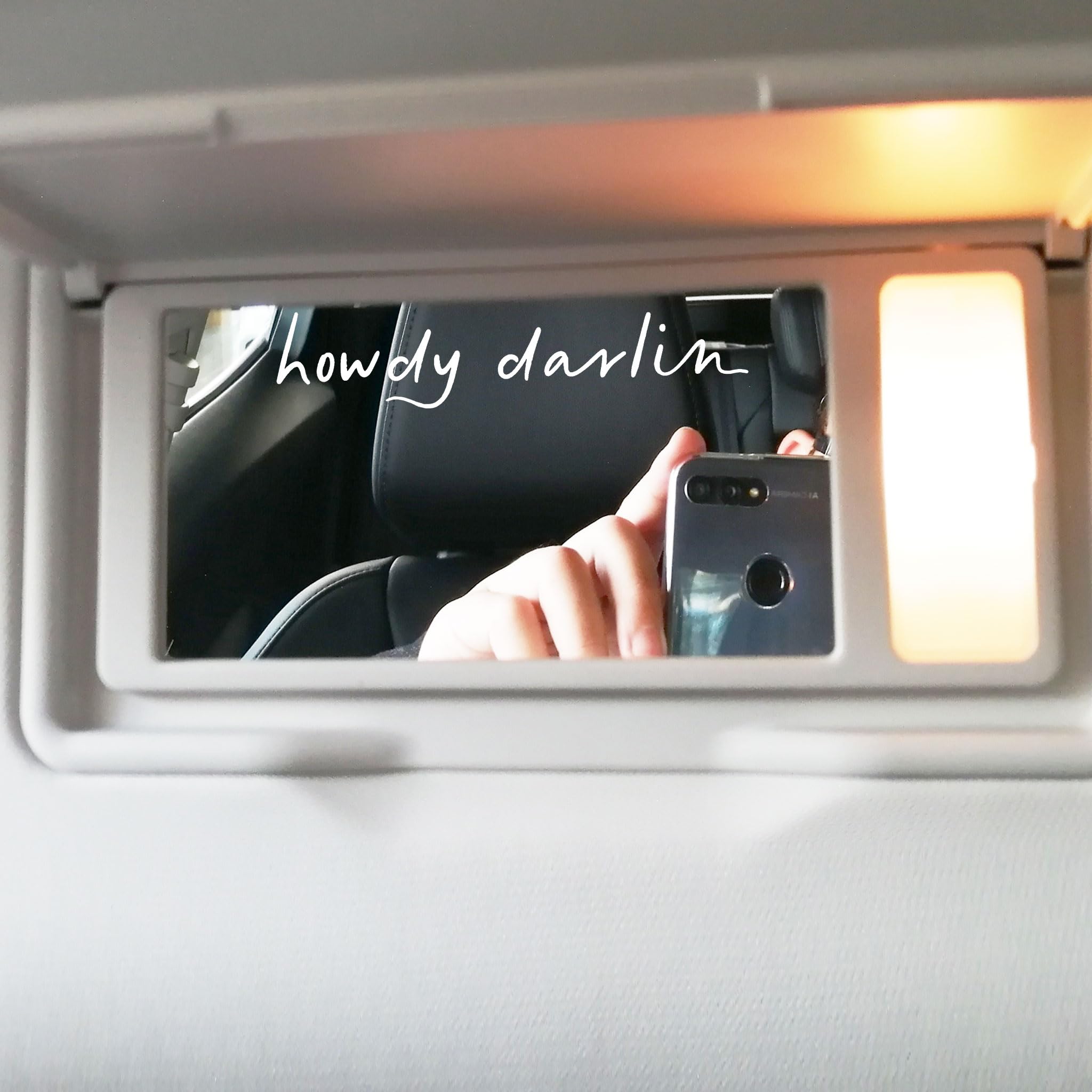 2 Pack Howdy Darlin Car Decals - Western Style Window Stickers with Positive Affirmations for Girls - Rear View Mirror & Auto Decor (White) - Perfect for Truck, SUV & Car Personalization