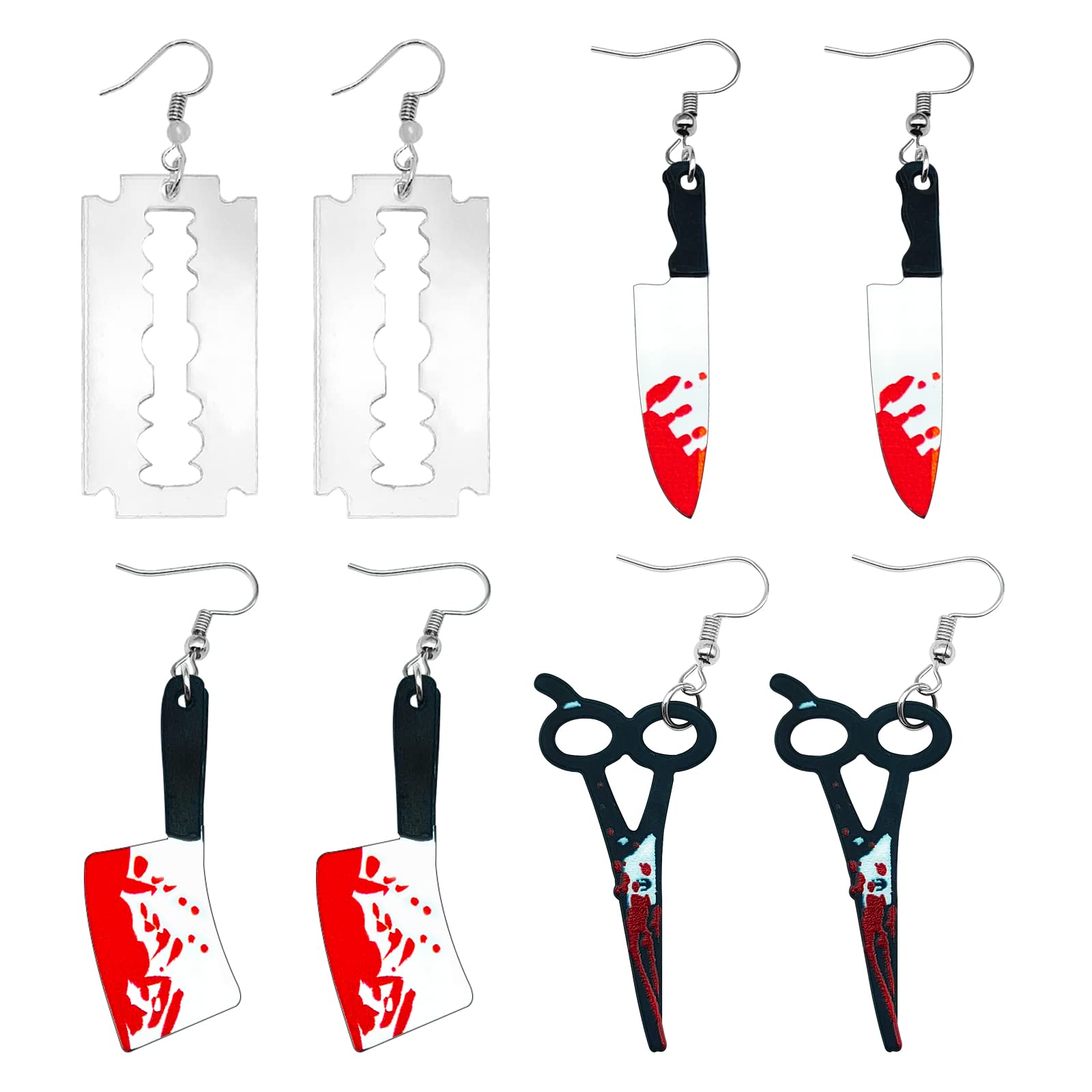 Gothic Dagger Drop Earrings for Women - Acrylic Knife Dangle Earrings - Halloween Party Jewelry - Perfect for Costumes, Cosplay & Gothic Fashion