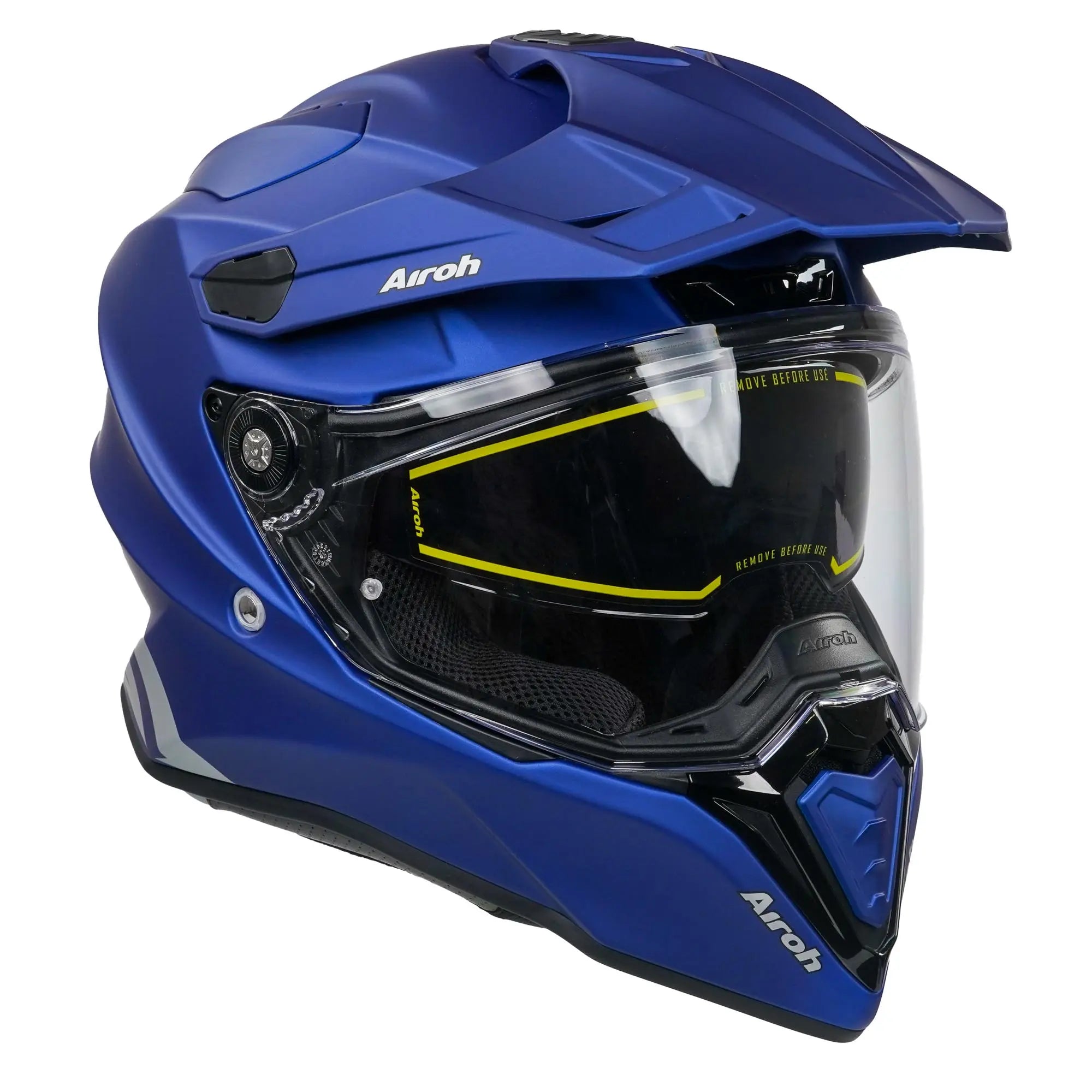 Airoh Commander Adventure Matt Blue Motorcycle Helmet - Lightweight, DOT & ECE Certified for Off-Road & Street Riding - Perfect for Adventure Tours, Commuting & Urban Exploration