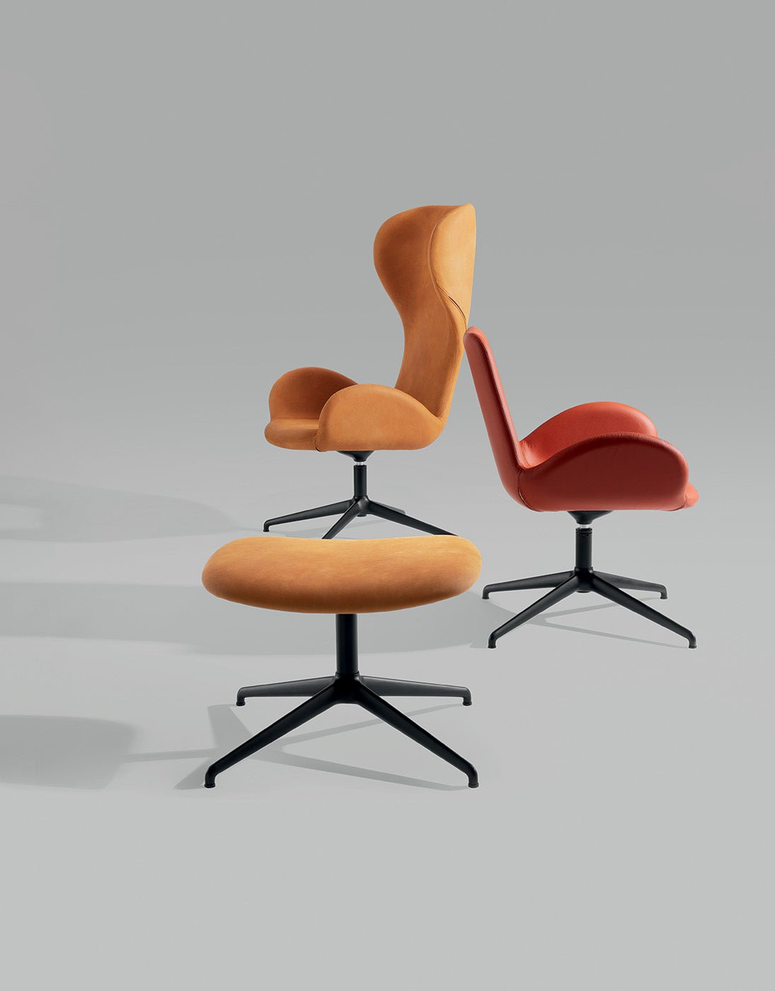 Midj Dalia PB X47 Modern Swivel Armchair - Ergonomic Design for Living Room, Office, or Lounge Comfort