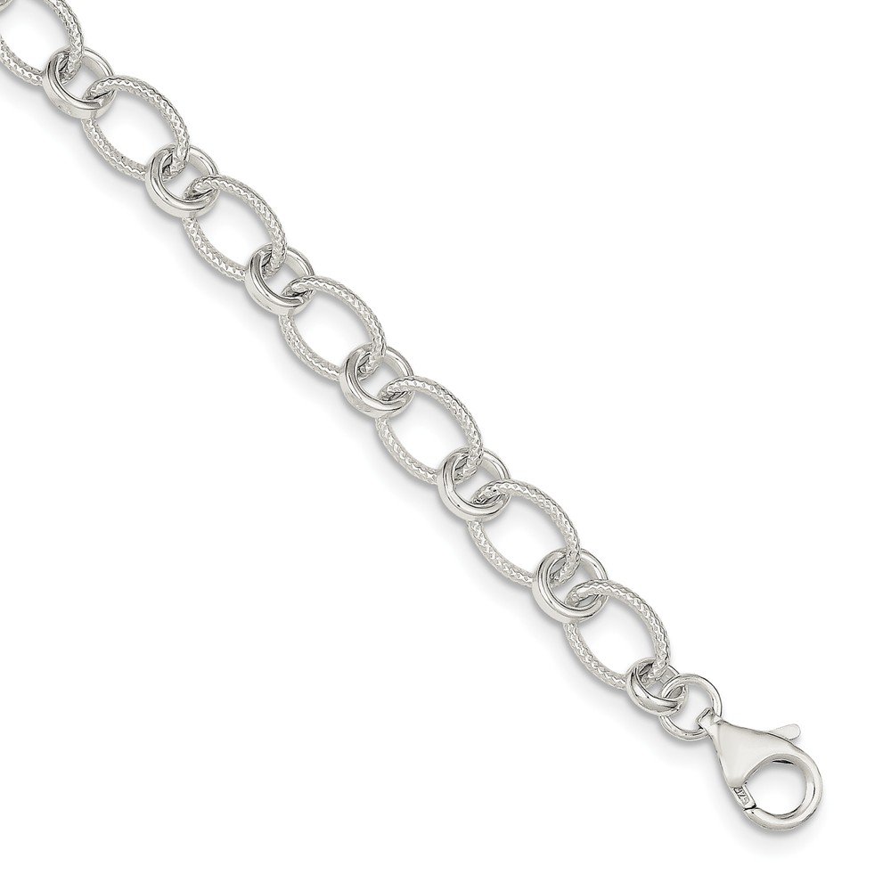 925 Sterling Silver Charm Bracelet with Lobster Clasp - 8.5
