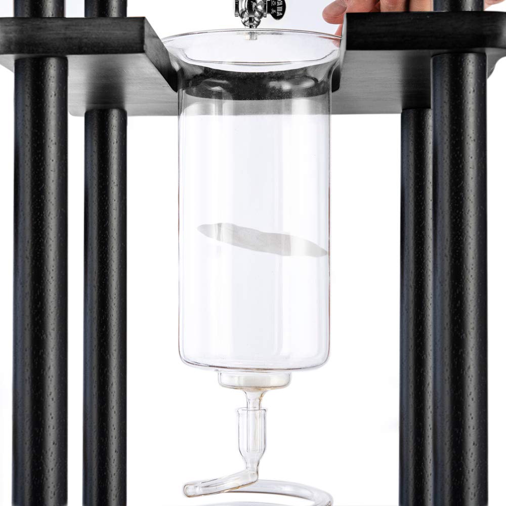 YAMA 25-Cup Cold Brew Coffee Maker Tower - Premium Iced Coffee Maker with Glass Carafe & Stainless Steel Filter (Black) - Perfect for Home, Office, or Cafe Use