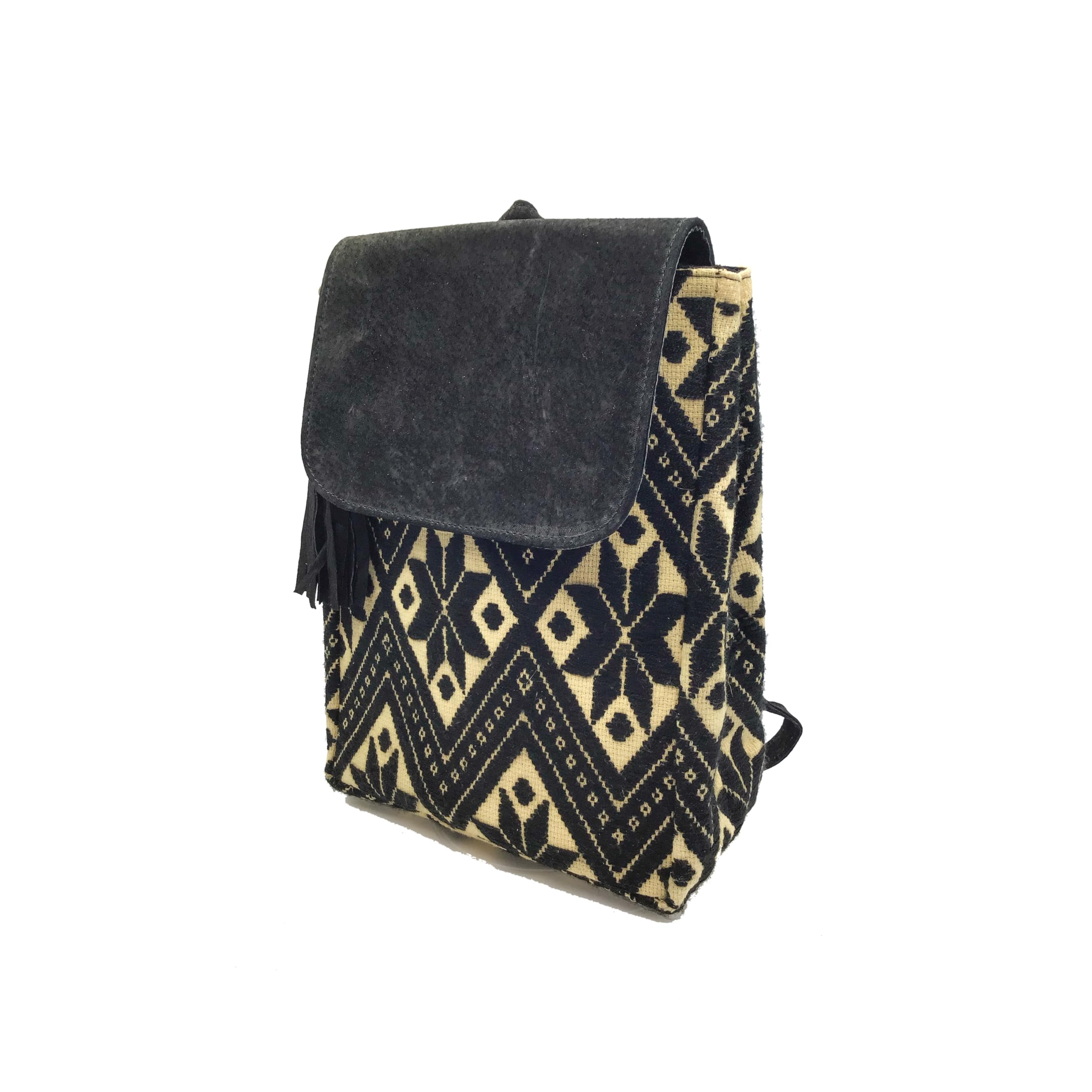 Handmade 'María' Leather Backpack with Mexican Embroidery - Unique Black Artisan Bag by Jühue Artesanal | Perfect for Travel, Work & Everyday Use | Made in Mexico