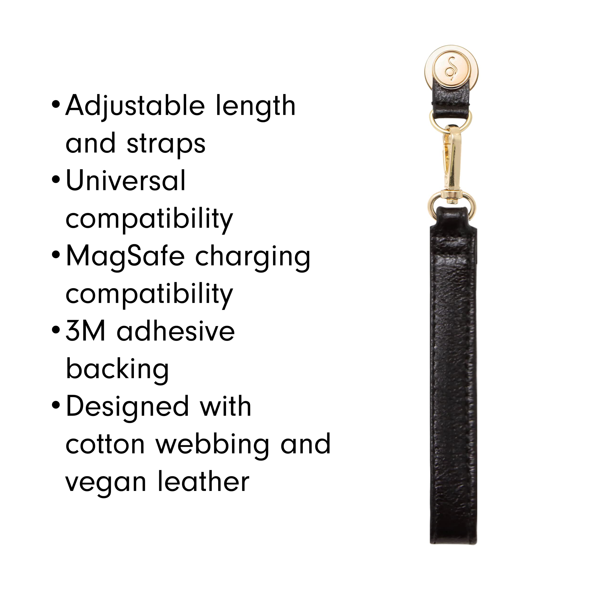 Sonix Vegan Leather Phone Wrist Strap with Adhesive - Secure & Stylish Phone Holder for Running, Shopping, and Hands-Free Convenience