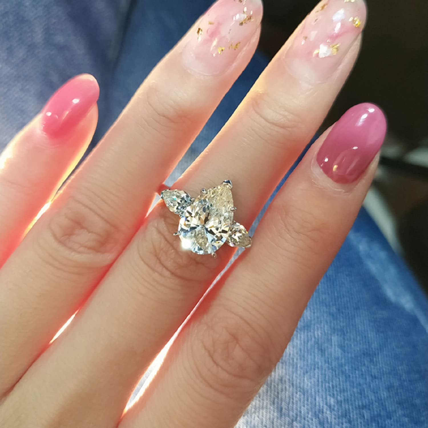 XINQI 925 Sterling Silver Heart-Shaped Cubic Zirconia Engagement Ring for Women - AAA Quality Fashion Jewelry, Promise & Wedding Ring, Size 6-10 (Perfect for Proposals, Anniversaries & Romantic Occasions)