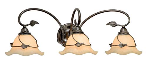 Oil Shade Vine 3-Light Bathroom Vanity Light Fixture - 11.75
