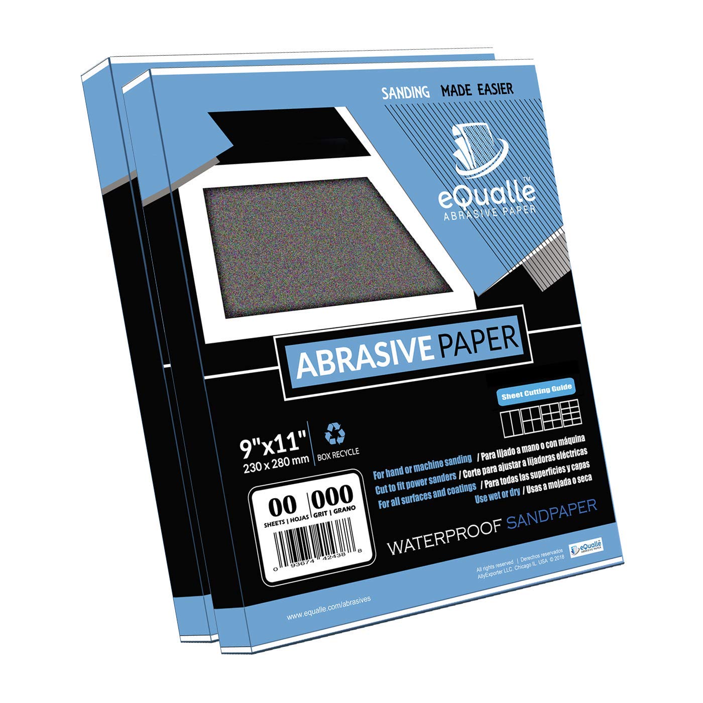 Premium Sandpaper Bundle - 2 Pack (100 Sheets Each) 500 Grit & 280 Grit for Woodworking, Metal Polishing & DIY Projects | Fine & Medium Grit Sandpaper for Smoothing & Finishing