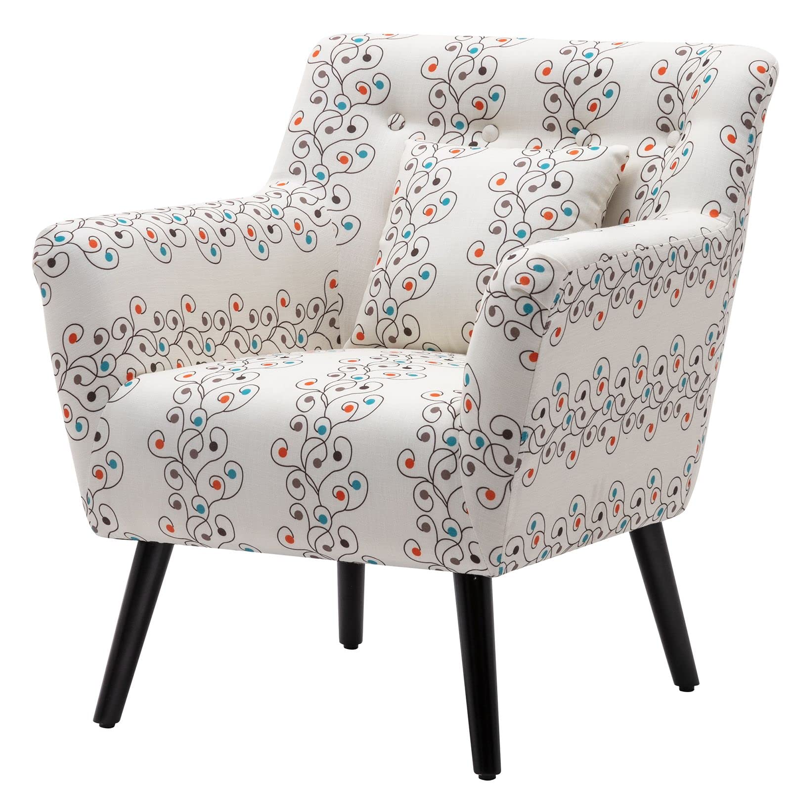 Comfortable Wingback Armchair - Soft Linen Upholstered Living Room & Bedroom Chair - Perfect for Relaxing, Reading, or Decorating Your Home