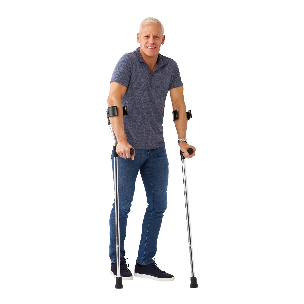 Premium Guardian Forearm Crutches for Adults - Adjustable Height, Lightweight & Comfortable Support for Mobility, Injury Recovery & Daily Use - Ideal for Home, Hospital & Outdoor Activities