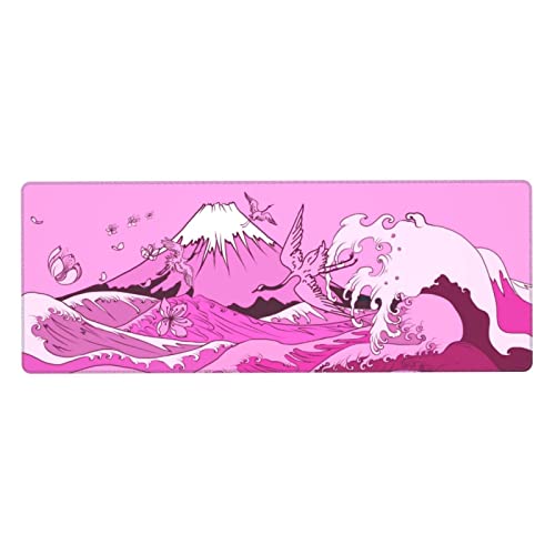 Japanese Wave Pink Cherry Blossom Crane