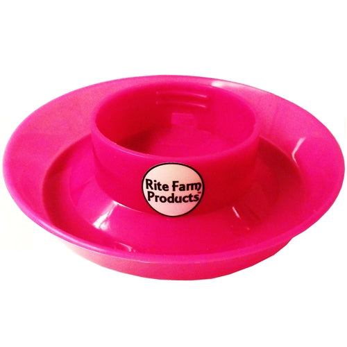 Rite Farm Products 1 Quart Pink Plastic Chick Waterer for Baby Chicks - Ideal for Poultry, Ducklings, and Small Birds - Perfect for Backyard Coops and Farm Use