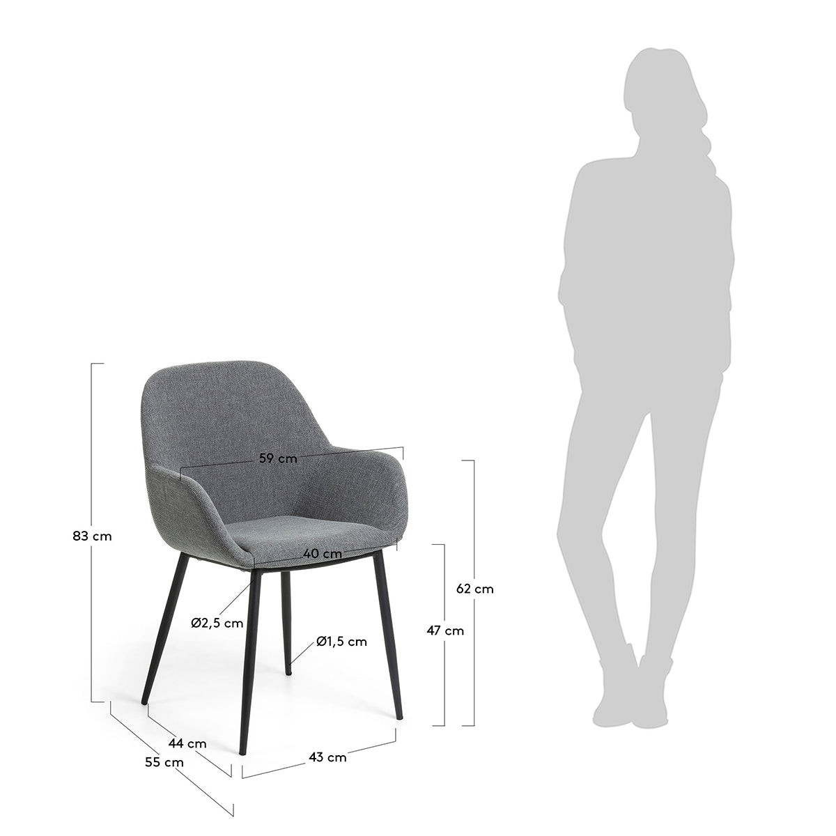 Stylish Konna Fabric Dining Chair - Comfortable & Durable for Kitchen, Dining Room, or Office - Perfect for Home Decor & Entertaining