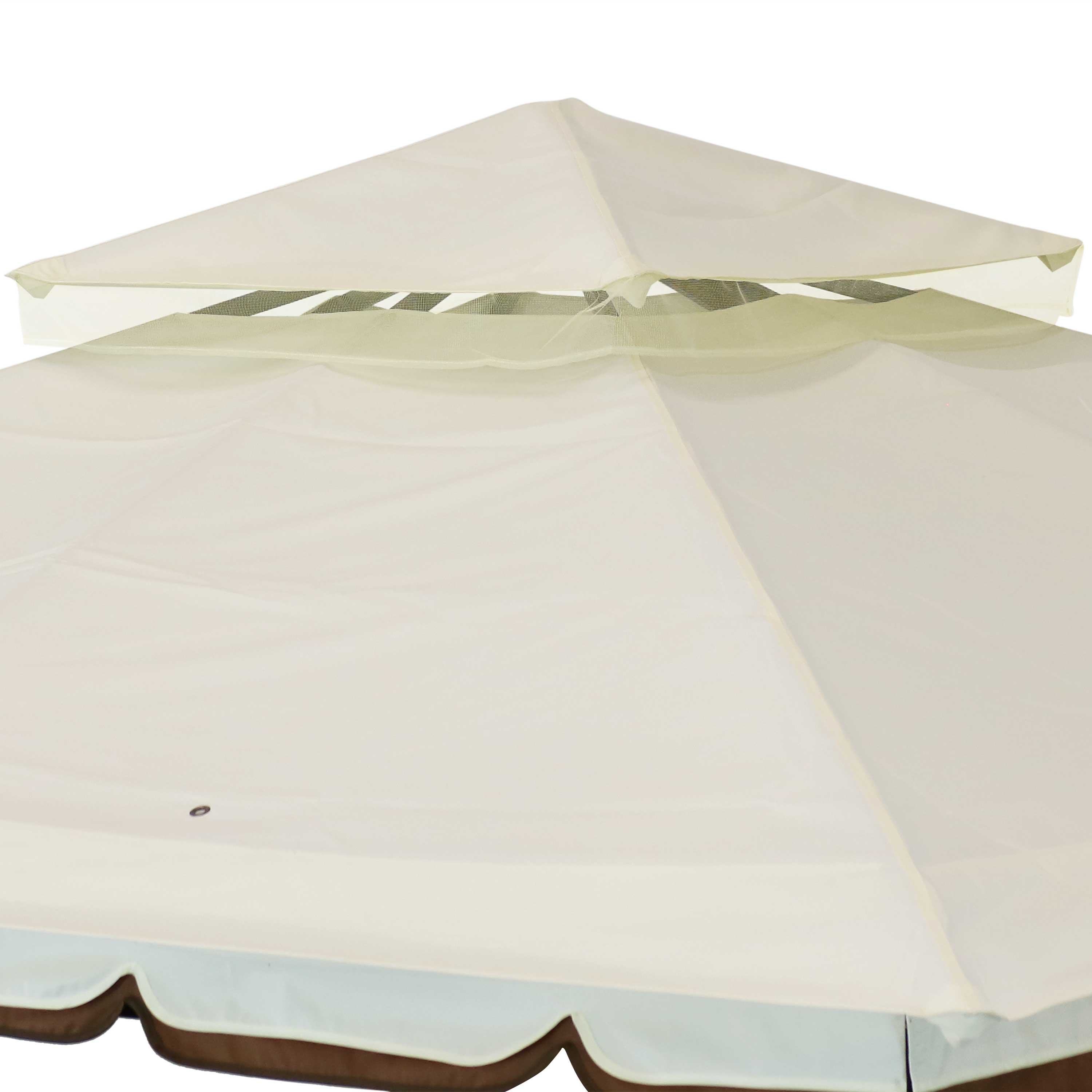 10' x 10' Sunnydaze Outdoor Gazebo with Mesh Screens & Privacy Walls - Perfect for Backyard, Patio, and Garden Relaxation