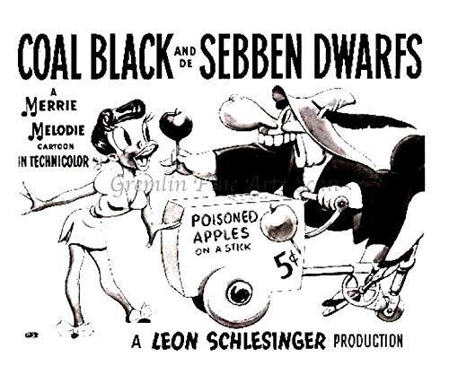 Original Warner Brothers Studio Lobby Card - Coal Black and De Sebben Dwarfs Movie Publicity Still | Vintage Film Memorabilia, Classic Animation Collectible | Perfect for Movie Buffs, Animation History Enthusiasts & Vintage Decor