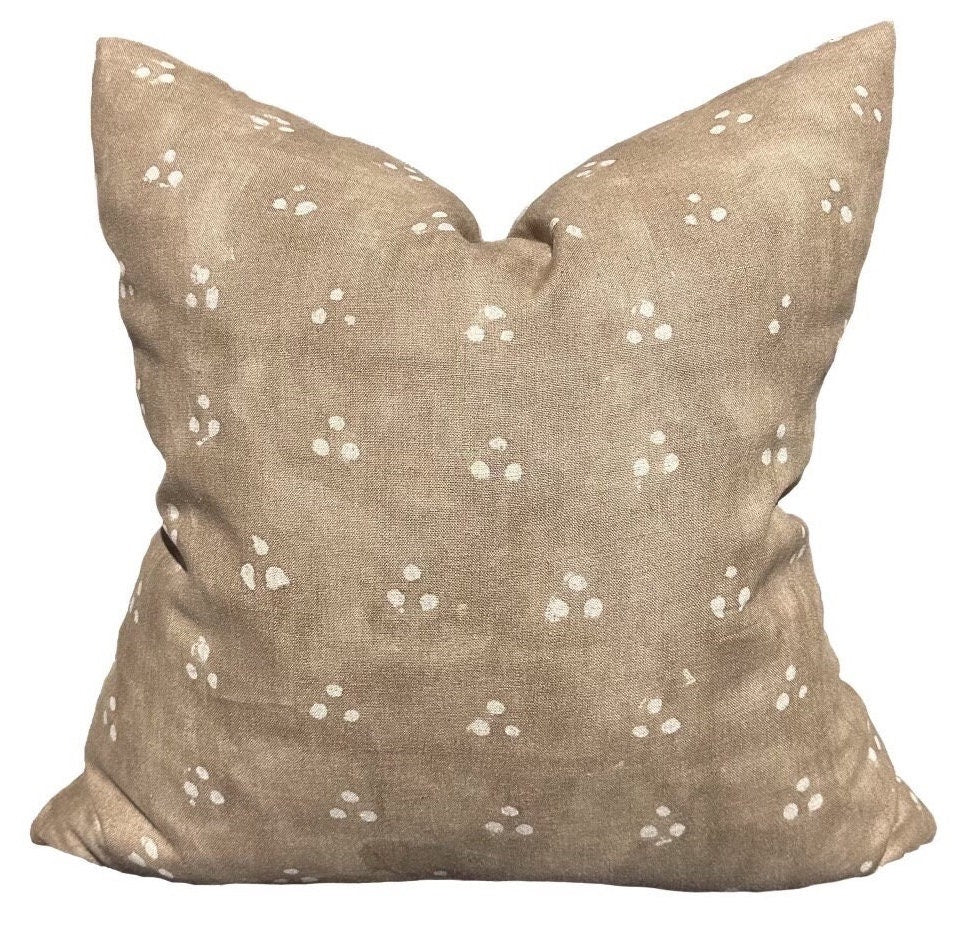 Premium Designer Dundee Kishori Nishaan Mocha Pillow Cover - 100% Natural Cotton - Boho Home Decor for Living Room, Bedroom & Sofa