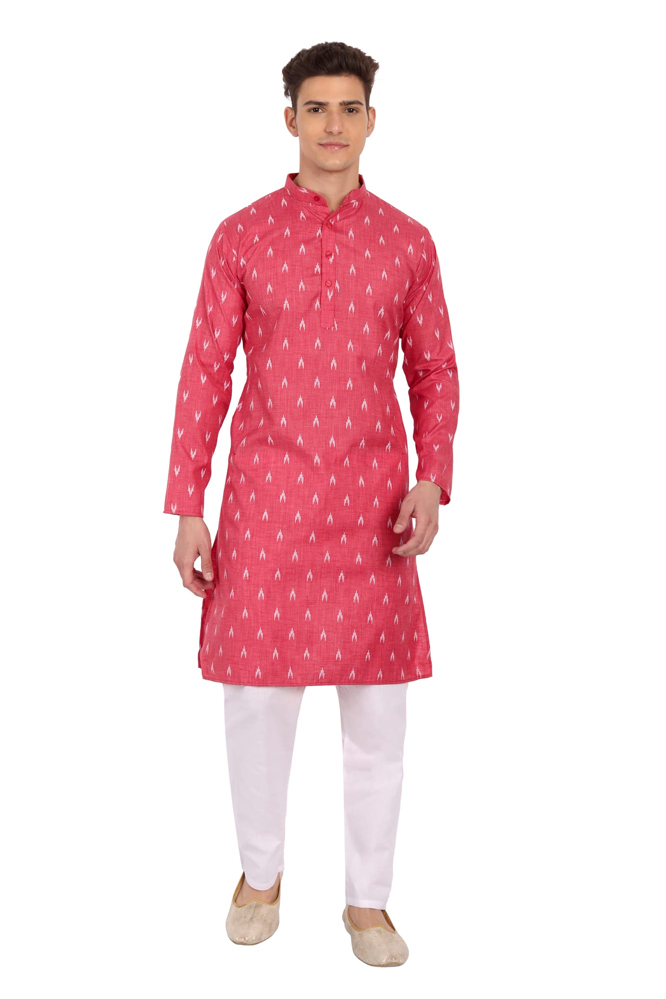 SKAVIJ Men's Cotton Ethnic Kurta Pajama Set - Traditional Indian Festival Outfit for Weddings, Diwali & Cultural Events