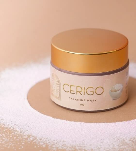 CERIGO Calamine Mask 50g - Soothing Facial Treatment for Acne, Irritation & Oily Skin | Perfect for Daily Skincare & Post-Sun Care