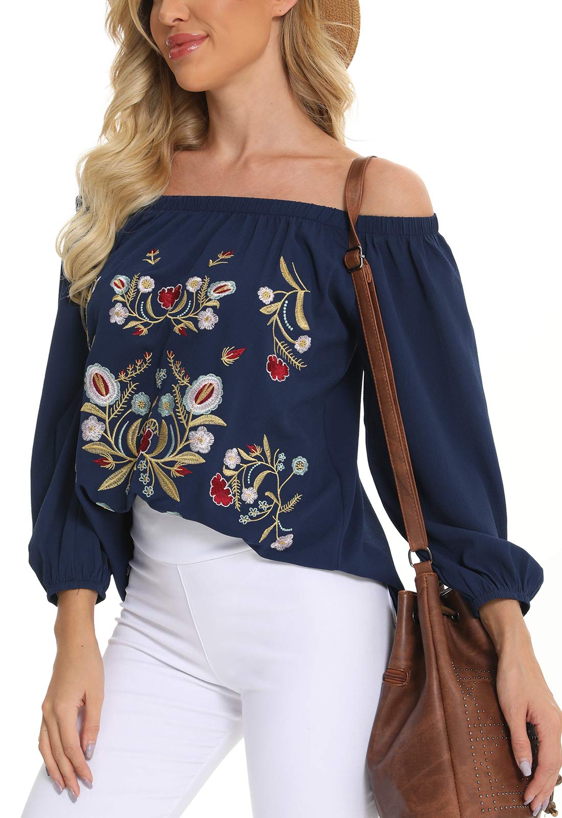 Mexican Embroidered Shirt for Women - Boho Floral Western Top for Festivals & Vacations