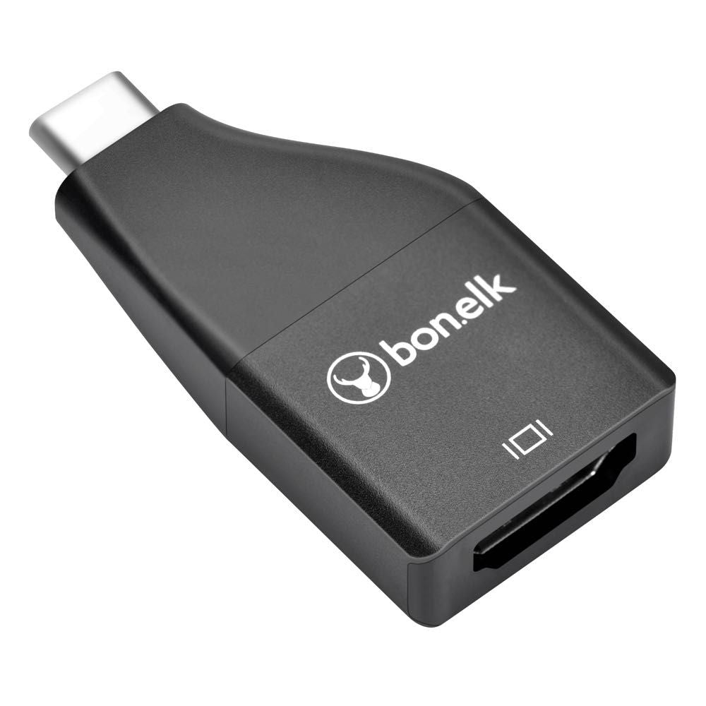 Bonelk USB C to 4K HDMI Adapter for MacBook Pro/Air, iPad, Dell XPS - Thunderbolt 3 to HDMI Converter for Ultra HD 4K@60Hz, HDR, Dual Display - Perfect for Home Theater, Gaming & Office Presentations (Black)