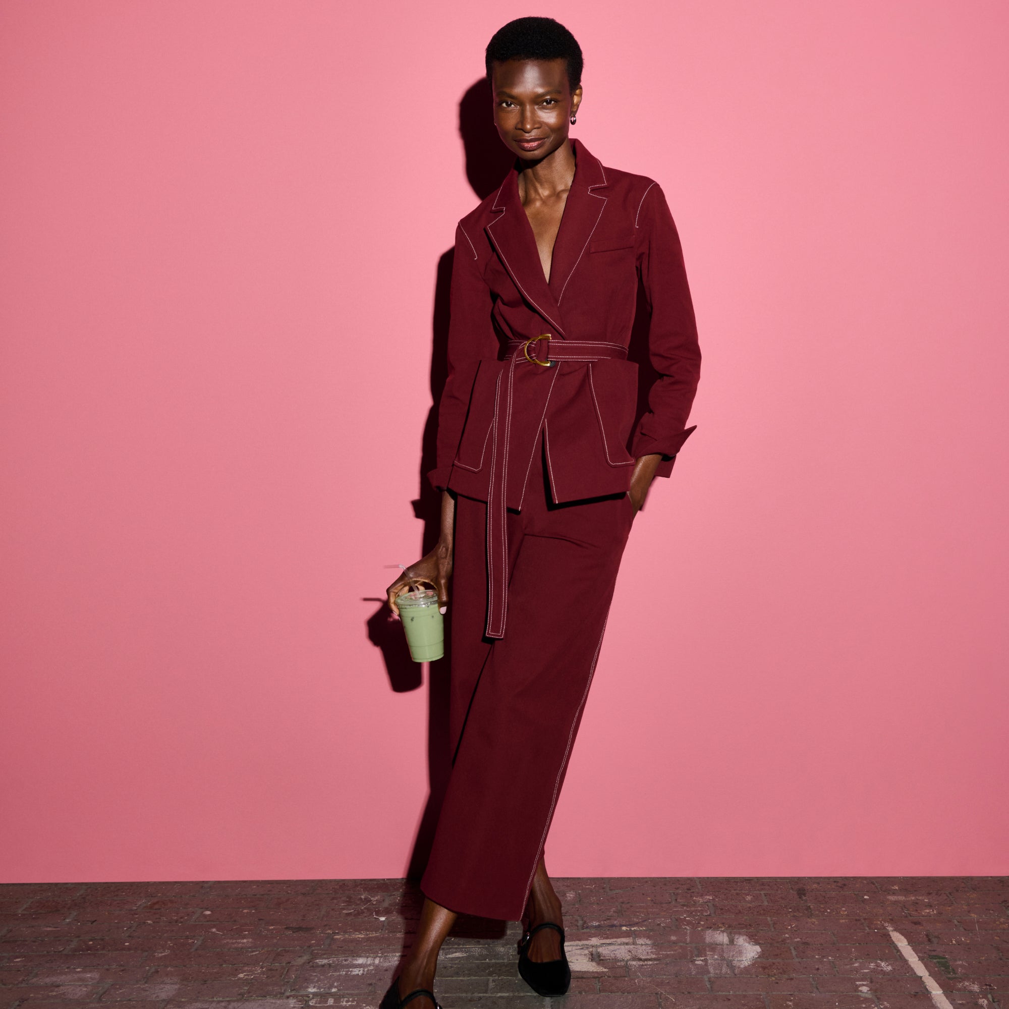 Grenville Jacket - Eco-Friendly Contrast Stitch Denim Alternative in Berry Jam Color | Perfect for Casual Outings & Outdoor Adventures