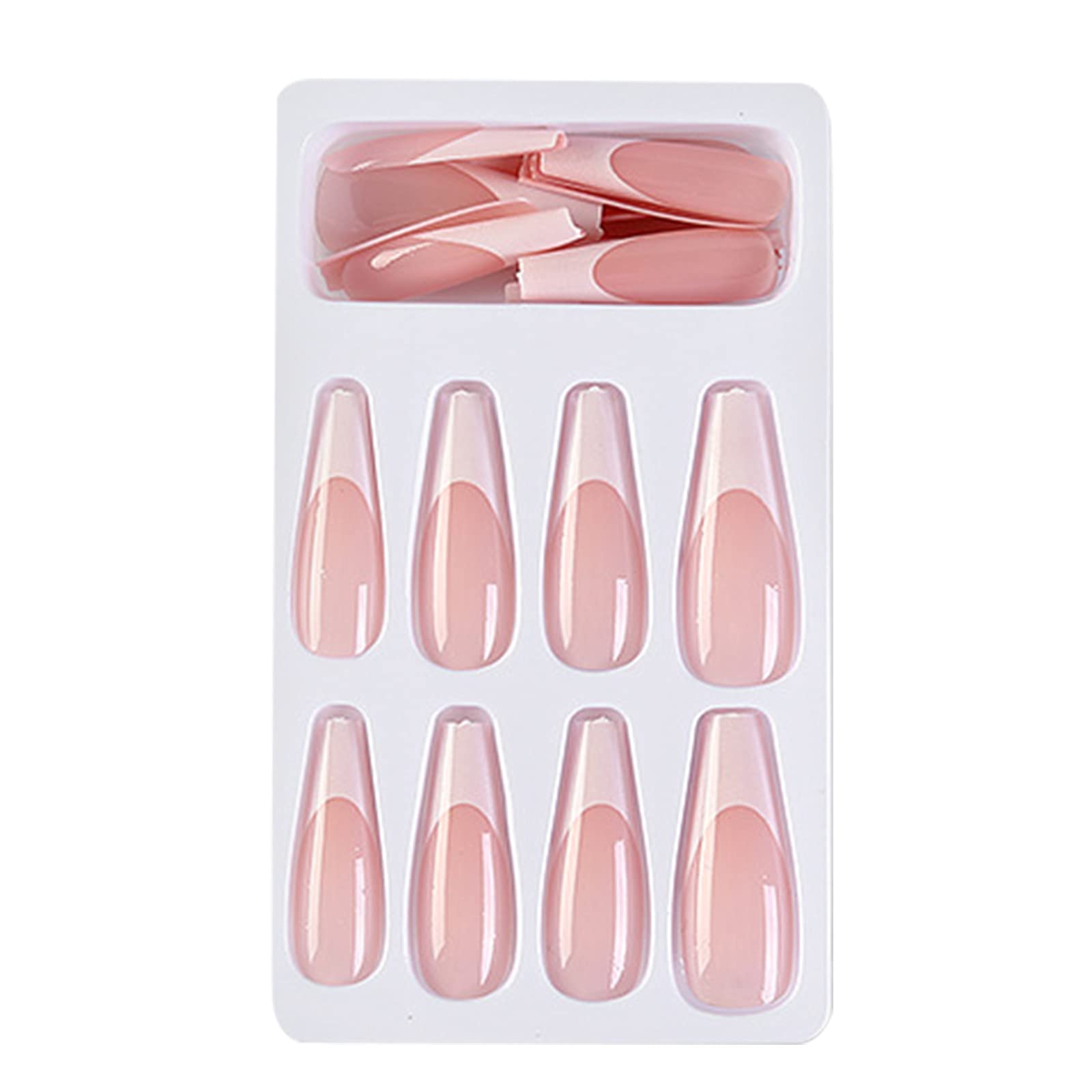 24pcs Glue-On False Nails with 3D Flower Designs - Long Press On Nails with 2ml Glue - Elegant Artificial Nails for Women - Perfect for Parties, Weddings & Special Occasions