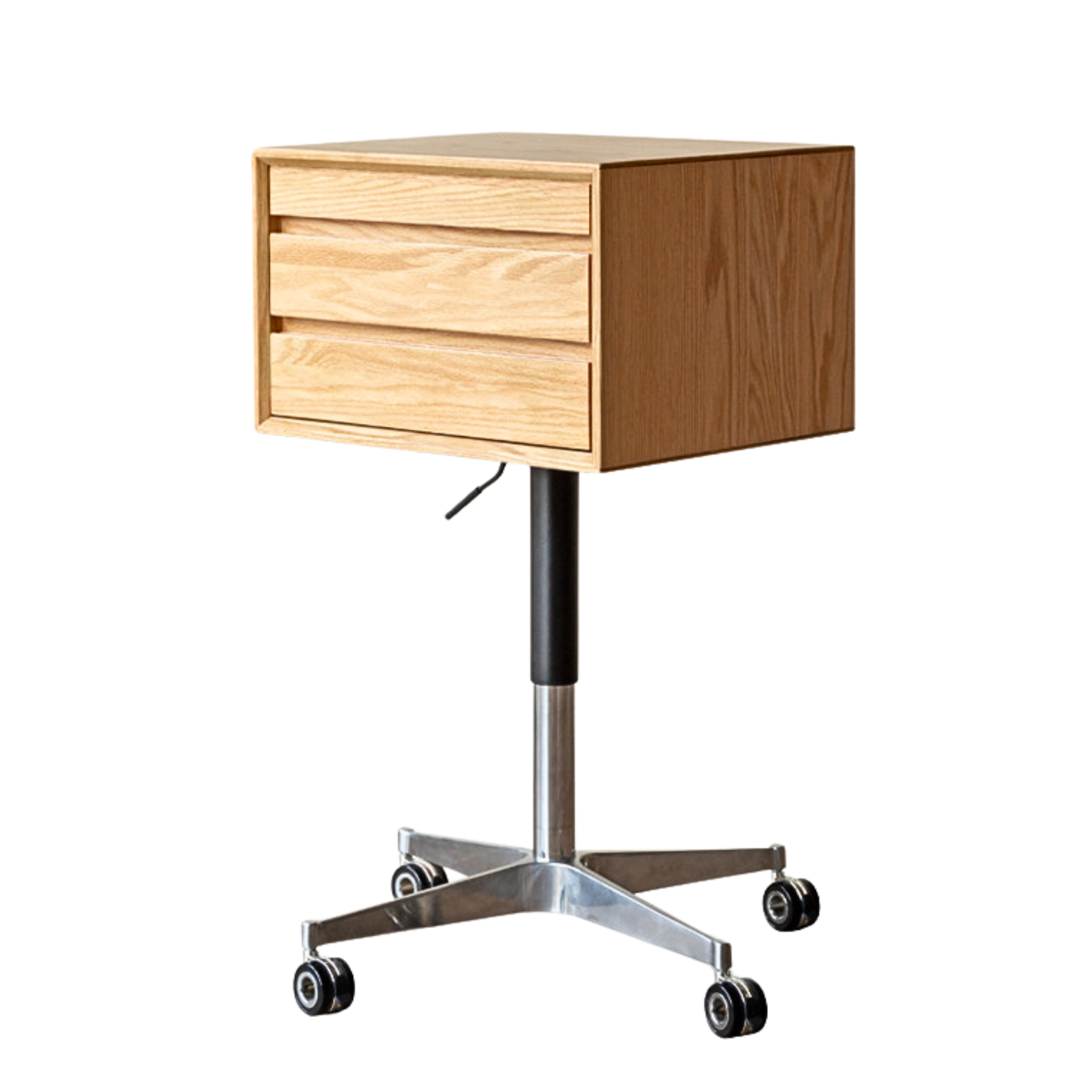 Solid Oak Wood Lift-Top Side Table with Wheels - Perfect for Living Room, Bedroom, or Office as Coffee Table, Nightstand, or Mobile Workstation