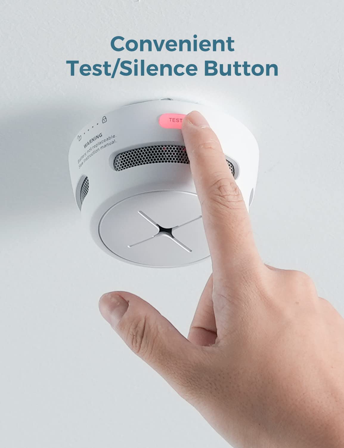 AEGISLINK 10-Year Battery Smoke Detector with Photoelectric Sensor, Test/Silence Button & Low Battery Warning - S500 Fire Alarm (3-Pack) for Home, Office & Apartment Safety